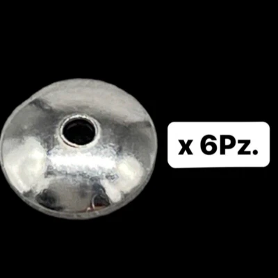 6 Pezzi Dischi dischetti raccordo cappucci coppette semilavorato di argento 925. - Immagine 1 di 4