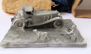 1977 Pewter Franklin Mint 1929 MERCEDES BENZ SSK DUCK HUNTER DOG Raymond Meyers - Picture 1 of 11