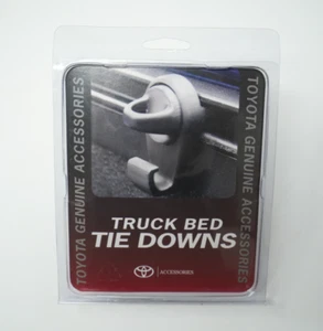 2007-2022 TOYOTA TACOMA TUNDRA MINI TIE-DOWNS w/ HOOKS GENUINE OEM 2-PACK - Foto 1 di 3