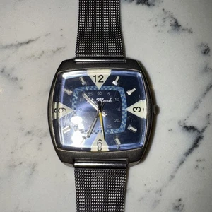 At Mark Unisex Elegent Silver Face Blue Colour Quartz Watch - Picture 1 of 10