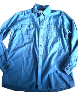 Wrangler Jean Co Western shirt Large Blue Button down Men Cowboy - Picture 1 of 5