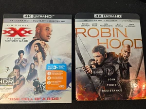 Robin Hood / XXX Xander Cage Return 4k Movies Bundle Blu Ray DVD Set Lot Slipcov - Imagen 1 de 5