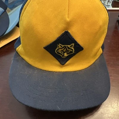 Pair VINTAGE 1980's? CUB SCOUTS WOLF CUBS Webelos CAP, S/M,  YELLOW,blue NAVY - Image 1 of 4