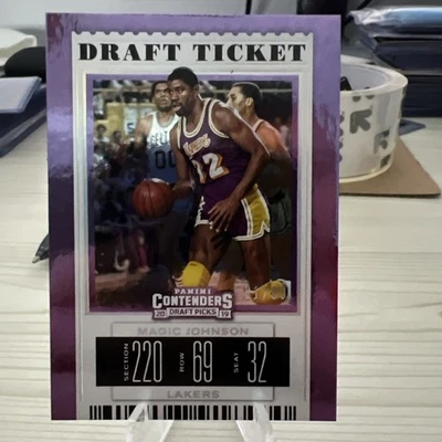 2019-20 Contenders 选秀 - 魔术师约翰逊 #40 选秀门票超紫色/75 — 第 1/2 张图片