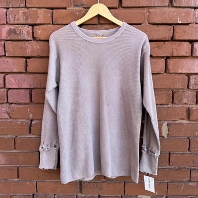 Camiseta interior vintage años 70 JCPenney marrón topo tejido gofre LS muñecas trilladas XL Foto 1 de 4