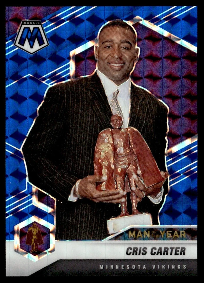 2021 Panini Mosaic Man of the Year Prizm Blue 30/99 Cris Carter #277 GS1 - Image 1 of 2