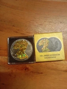 1 Unze Silber American Eagle 2021 Golden Holo USA Auflage 500 - Bild 1 von 2