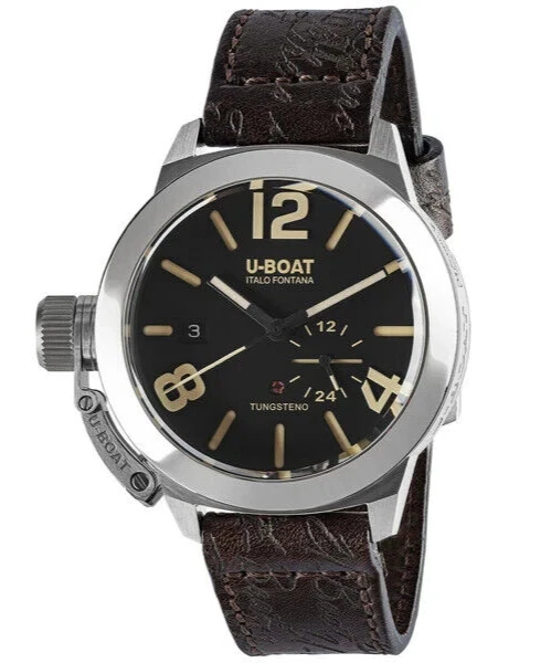 Nuevo reloj para hombres U-Boat CLASSICO 42 MM TUNGSTENO NEGRO esfera correa de cuero 8893 Foto 1 de 1