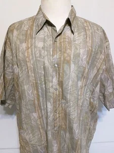 Tori Richard Shirt Men's 2XL Short Sleeve Multicolor Mosaic Leaves Palmtrees - Picture 1 of 5