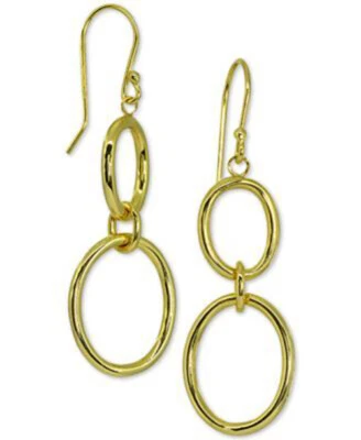 Nuevos pendientes colgantes circulares Giani Bernini oro 18k plata de ley $75,00 Foto 1 de 3