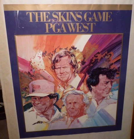 Rare Vintage Golf THE SKINS GAME PGA WEST Palmer Nicklaus Trevino 18 x 21 Poster Cover