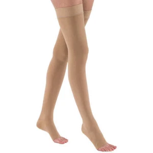 Alivio de muslo JOBST® 30-40 mmHg con banda superior de silicona, punta abierta, caja abierta - Imagen 1 de 2