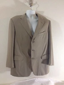 Chaqueta Blazer Ermenegildo Zegna 100% Lana Marrón Caqui 46R Tres Botones Abrigo Deportivo - Imagen 1 de 12