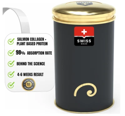 Swiss Hydrolyzed Wild Caught Marine Collagen Powder + Plant Based High Protein - Image 1 of 4