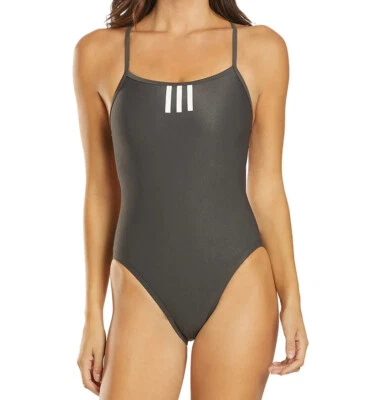 Traje de baño Adidas Sólido Espalda C Talla 24 Nuevo con etiquetas Infinitex+ Rayas Blancas Foto 1 de 4