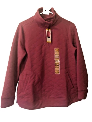 NUEVO CON ETIQUETAS Moderna Sudadera Pullover de Lona Para Mujer Acolchada con Bayas Cuello Simulado M Foto 1 de 4