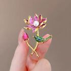 Exquisite New Magpie Lotus Brooch For Women Coat Pins Badges Vintage Corsage