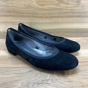 Stuart Weitzman Womens Flats SIze 7.5 M Black Suede Comfort Ballet Flats - Picture 1 of 11