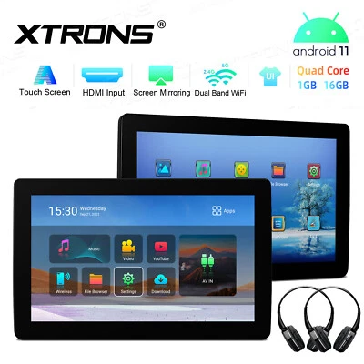 11.6" Android 11 TV Car Headrest Video Player TouchScreen WIFI USB HDMI FM BT5.0 - Image 1 of 4