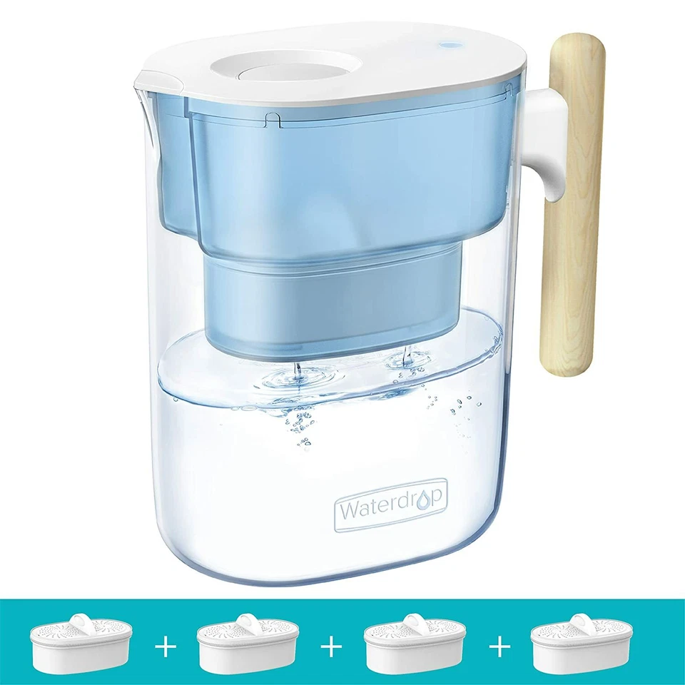 Waterdrop Chubby кувшин фильтра для воды на 10 чашек с 4 фильтрами, сертифицирован NSF, 200 галлонов - Изображение 1 из 4