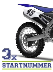 3x Startnummer Wunschnummer Aufkleber Motocross Enduro Wand Glas Anhänger ect. - Bild 1 von 1
