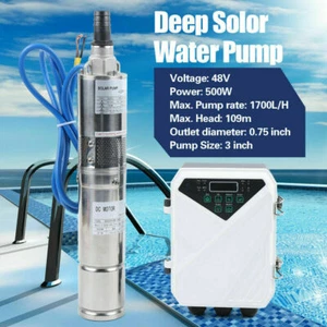 DC Solar Water Pump 48V Submersible Deep Well Pump Garden Irrigation Kit - Picture 1 of 11