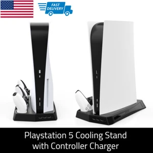 Playstation 5 PS5 Cooling Stand Dual Fan 2x Controller Charging Station Dock - Picture 1 of 26