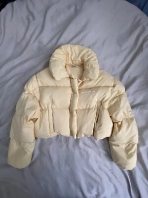 [слегка б/у] miu miu масло желтый укороченный пуховик куртка - Изображение 1 из 4