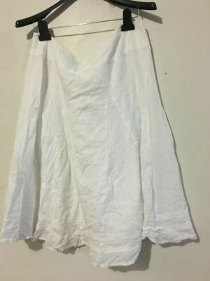 Falda St Johns Bay blanca acampanada 100 % algodón dobladillo perforado mujer talla 16 elegante Foto 1 de 4
