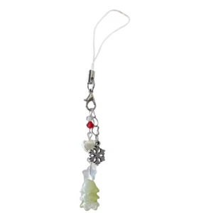 Vibrant Green Cellphone Snowflake Pendant Handmade Beaded Pendant Phone Lanyard - Zdjęcie 1 z 8