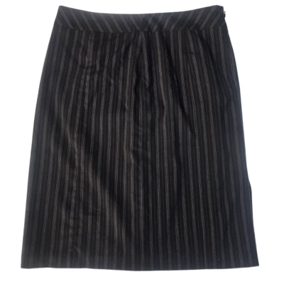 Falda lápiz Covington elástica para mujer negra a rayas 14 forrada dobladillo dividido carrera Foto 1 de 4