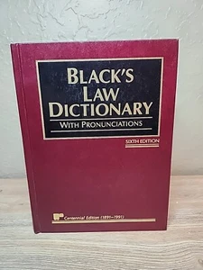Black’s Law Dictionary w/Pronunciations Centennial Sixth Edition 1891-1991 HC FS - Picture 1 of 14