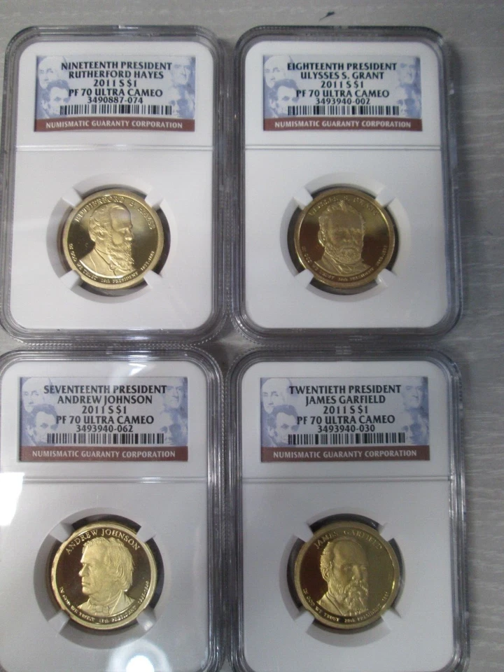 2011 S Presidential Proof Dollar 4 Coin Set NGC PF 70 Ultra Cameo PF70 RARE - Image 1 of 2