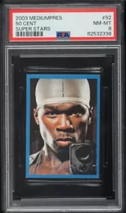 50 Cent Curtis Jackson 2003 Mediumpress Super Stars #92 PSA 8 NM - MT Rap POP 2 - Bild 1 von 2