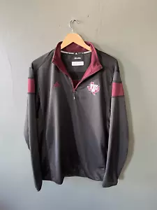 Adidas Mens Black 1/4 Zip Texas A&M Pullover Sweatshirt Size Large Climalite - Picture 1 of 3