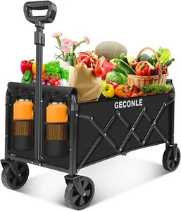 Bollerwagen Faltbar Handwagen Metall StrandwagenGartenwagen Transportwagen  - Bild 1 von 7
