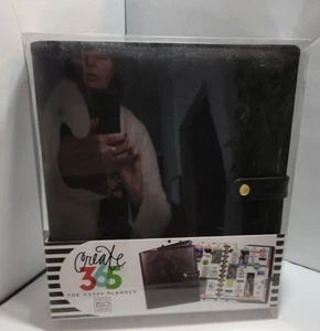 MAMBI Happy Planner Deluxe Big Cover Black With Polka Dots on Inside NIB