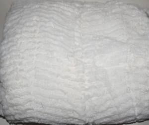 1-1/3yds x 60", Unbranded, Cream Faux Fur with Eyelash Stripes, Polyester Fabric - Picture 1 of 1