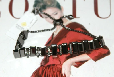 Pulsera Kendra Scott Arpa Ajustable Pave Cadena $80 Hematita #279   Foto 1 de 3