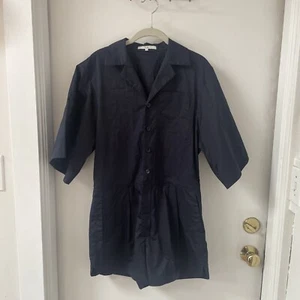 Tibi Eco Poplin Cotton Romper Utility Navy Blue Size 4 Sold Out - Picture 1 of 8