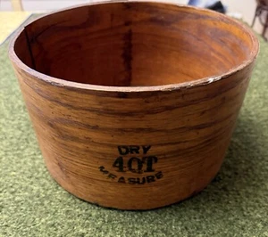 Antique Rare E.B. Frye & Son Wilton NH  Dry 4 Qt Wooden Grain Measure Farmhouse - Picture 1 of 8