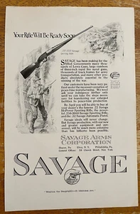 1919 Savage Arms Post WWI Set Up Vintage Print Ad - Ephemera Full Page B&W - Picture 1 of 2