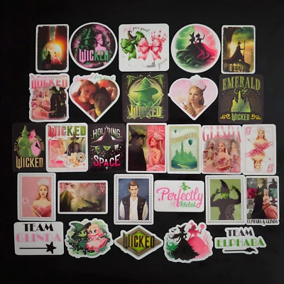 Wicked Movie Musical Stickers Galinda Elphaba Wizard Of Oz Shiz Emerald City