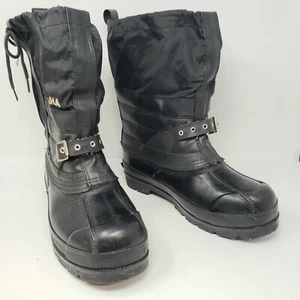 Yamaha Mens 9 Motorcycle Riding Black Boots Removable Inserts Zipper Racing - Picture 1 of 11