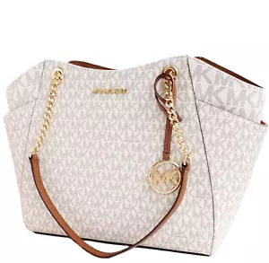 Sac Michael Kors sac à main Jet Set Travel Chain LG Shlder Tote Vanilla neuf - Photo 1 sur 12