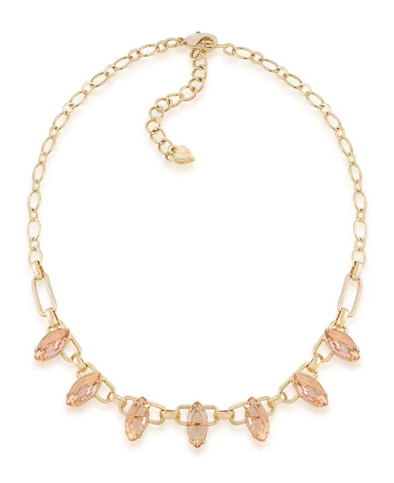 Carolee Gold Tone Mimosa Frontal Peach Stone Necklace