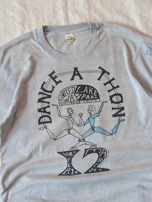 Screen Stars Vintage 80s Gray United Way Dance-A-Thon Graphic Tee L USA Made - Image 1 of 4