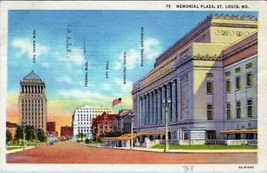 Memorial Plaza St. Louis Missouri Postcard 5A-H1642 Posted - Picture 1 of 2