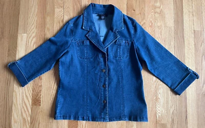 ¡Raro! Blazer chaqueta vaquera vintage Kaktus de mezclilla azul manga 3/4 para mujer talla grande Foto 1 de 4