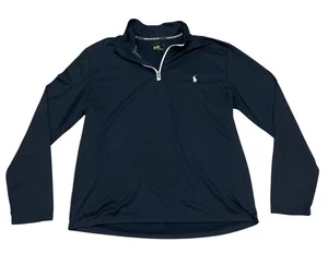 Polo Ralph Lauren Performance 1/4 Zip Pullover Men Size Large Black Pony - Picture 1 of 13